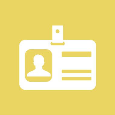 Kimlik kartı simgesi. Düz tasarım stili. EPS 10.