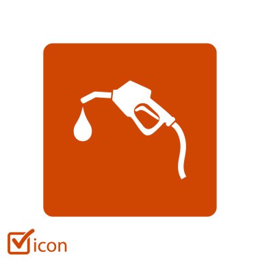 Benzin pompa meme işareti. Benzin istasyonu simgesi. Düz tasarım stili.