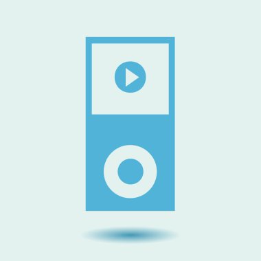 taşınabilir kitle iletişim araçları oyuncu simgesi. düz tasarım stili. vektör eps 10.