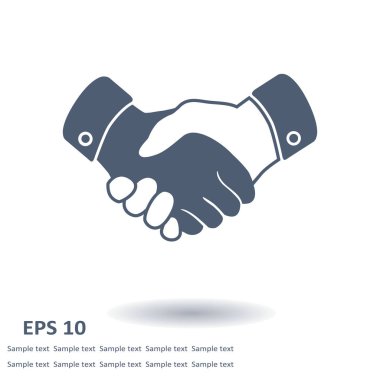 El sıkışma işareti simgesi. Başarılı iş sembolü. Düz tasarım stili.