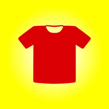 T-shirt işareti simgesi. Giysi sembolü. Düz tasarım stili.