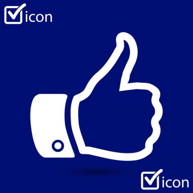 Simge gibi. El parmak tabela. Sembol başparmak. Düz tasarım stili. 