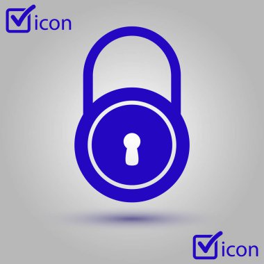 Kilit simgesi. Düz tasarım stili. Kullanıcı erişimi.