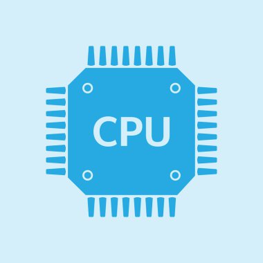 Devre kartı simgesi. Teknoloji düzeni kare simgesi. Düz tasarım stili.