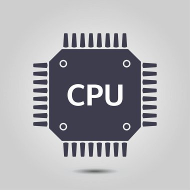 Devre kartı simgesi. Teknoloji düzeni kare simgesi. Düz tasarım stili.