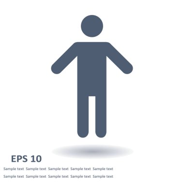 İnsan erkek işaret simgesi. Erkek Sembolü. Erkekler tuvaleti. Düz stil. EPS 10.