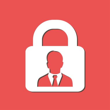 Kullanıcı oturum açma kimlik doğrulama simgesi. Düz tasarım stili. Vektör Eps10.