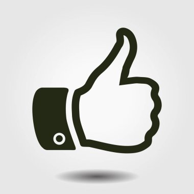 Simge gibi. El parmak tabela. Sembol başparmak. Düz tasarım stili. 