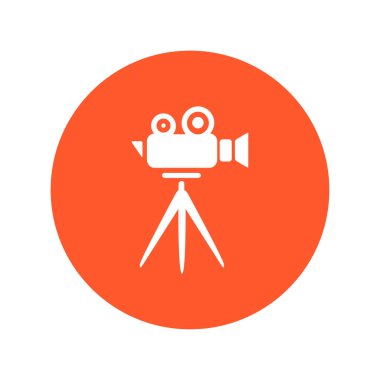 Sinema kamera simgesi. Düz tasarım stili. Vektör Eps 10.