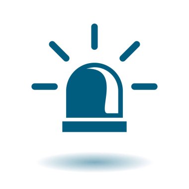 Polis tek simge. Alarm güç düğmesi. Polis seslenmek düğme. 