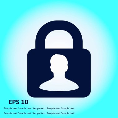 Kullanıcı oturum açma kimlik doğrulama simgesi. Düz tasarım stili. Vektör Eps10.