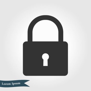 Kilit simgesi. Düz tasarım tarzı. Vektör EPS10.