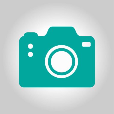 Fotoğraf makinesi simgesi. DSLR kamera simgesi. Dijital kamera. Düz tasarım biçimi. 