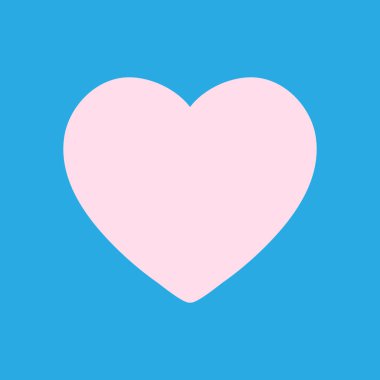 Sevgililer günü, düz kalp simgesi, vektör çizim 