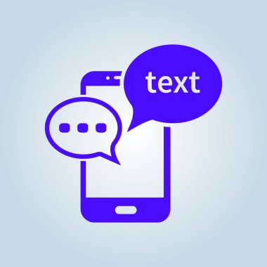 Mobil sohbet simgesi. Cep telefonu Web sohbet ve iletişim temsil eden.