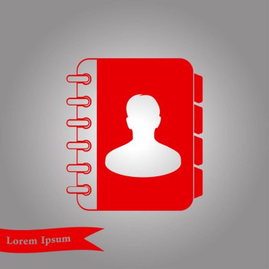 Adres Defteri simgesini. Düz tasarım stili. Eps10.