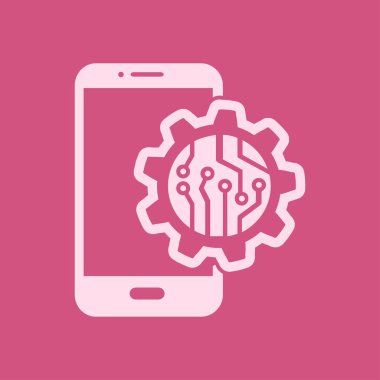 Teknolojik aygıt elektronik devre. Teknoloji düzeni kare simgesi. 