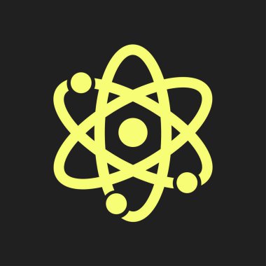 Atom işareti simbol. Atom parçası simgesi.