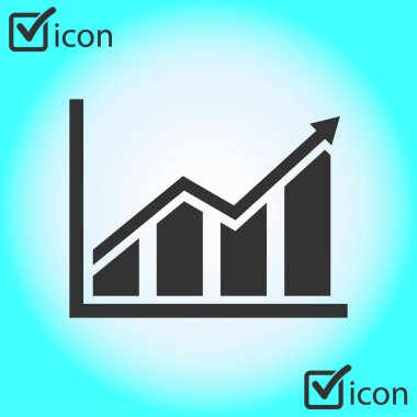 Infographic. Grafik simgesini. Büyüyen grafik erkek.
