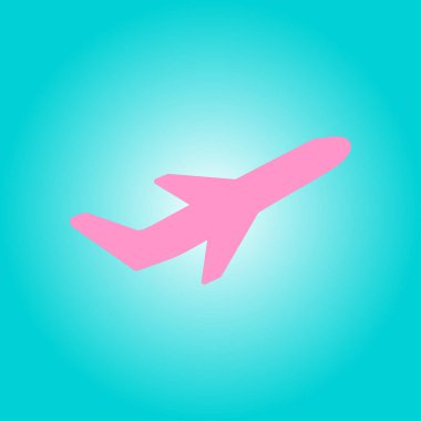 Uçak uçuş biletleri hava sinek seyahat kalkış siluet öğesi. Uçak sembolü. Seyahat etmek simge. Düz tasarım. EPS 10.