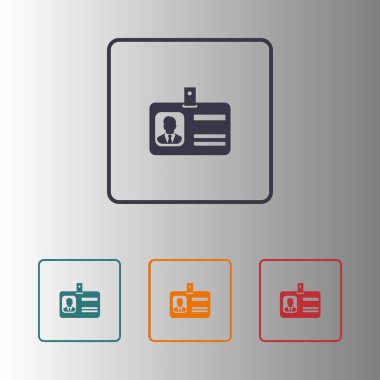 Kimlik kartı simgesi. Düz tasarım stili. EPS 10.