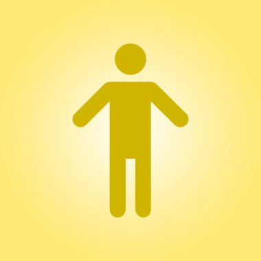 İnsan erkek işaret simgesi. Erkek Sembolü. Erkekler tuvaleti. Düz stil. EPS 10.