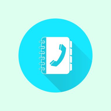 Telefon Rehberi düz simgesi. Düz tasarım stili.