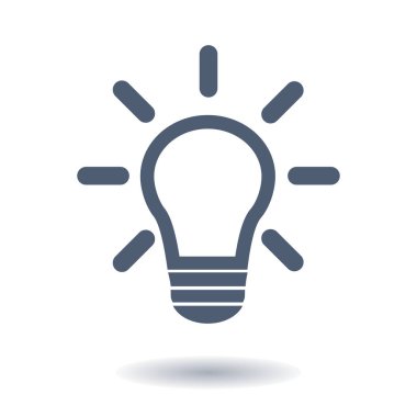 ışık lamba işareti simgesi. fikir sembolü.