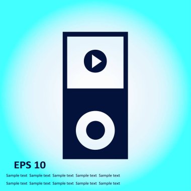 taşınabilir kitle iletişim araçları oyuncu simgesi. düz tasarım stili. vektör eps 10.