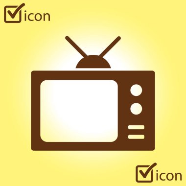 TV simgesi. Düz tasarım stili. Vektör Eps 10. 