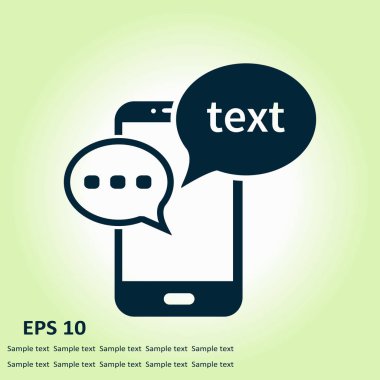 Mobil sohbet simgesi. Cep telefonu Web sohbet ve iletişim temsil eden.