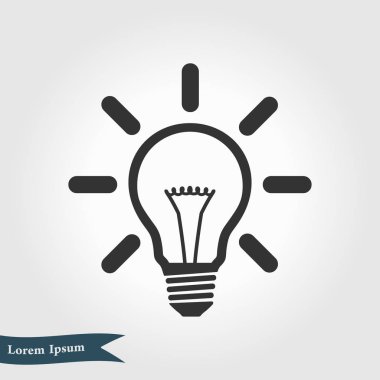 Işık lamba işareti simgesi. Fikir ampul simgesi.