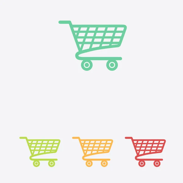 Icono Plano Carta Compras Añadir Producto Carrito — Archivo Imágenes Vectoriales