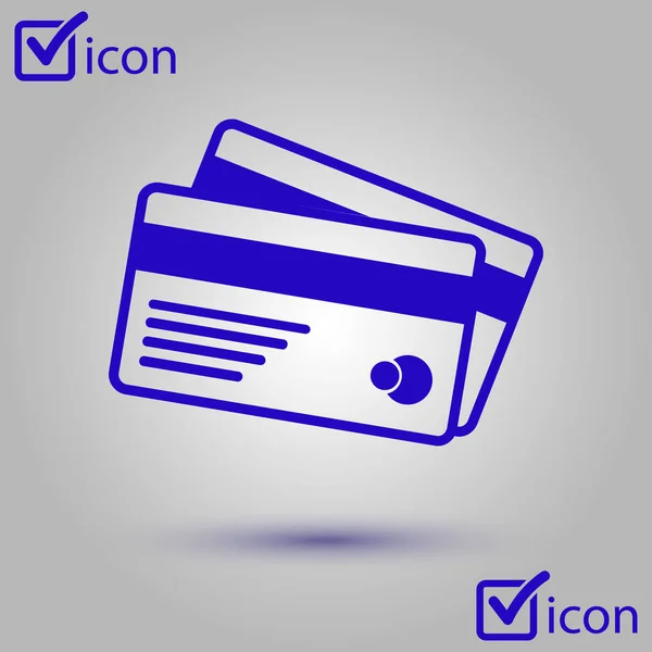 Vector Tarjeta Crédito Icono Estilo Diseño Plano — Vector de stock