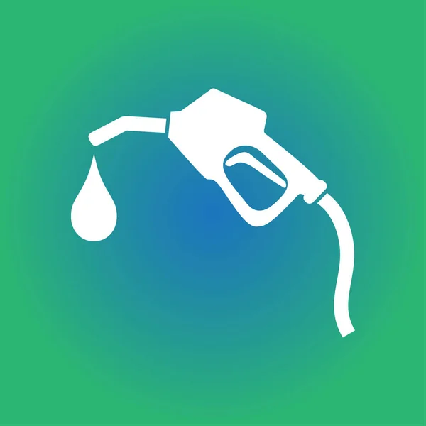 Benzine Pomp Mondstuk Teken Gas Station Pictogram Platte Ontwerpstijl — Stockvector