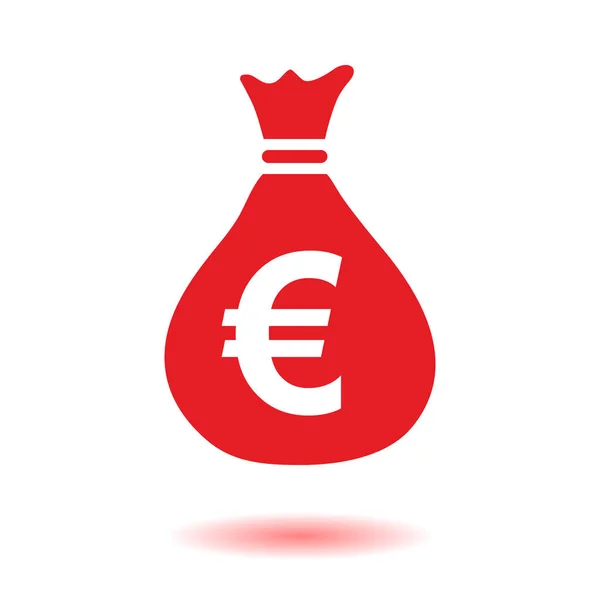 钱袋图标 欧元货币符号 平面设计风格 Eps — 图库矢量图片