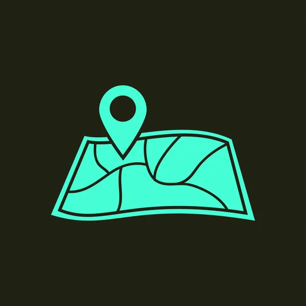 Mapa Ikona Pinezki Mapa Nawigacji Simbol — Wektor stockowy