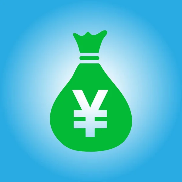 Sac Argent Icon Yen Jpy Symbole Bulle Parole Monnaie Style — Image vectorielle