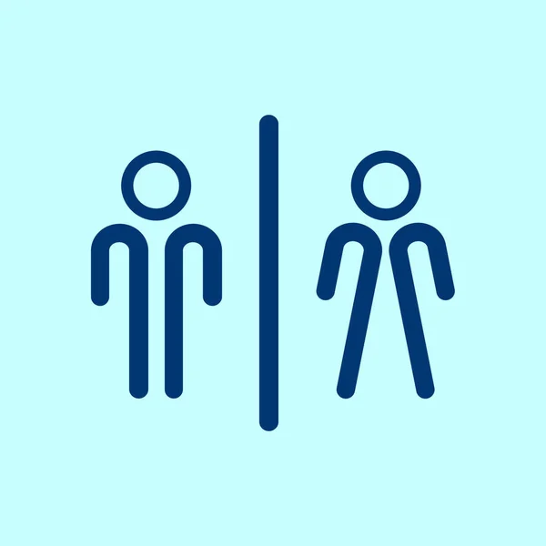 Bord Pictogram Toilet Symbool Mannelijke Vrouwelijke Toilet Platte Ontwerp Rode — Stockvector