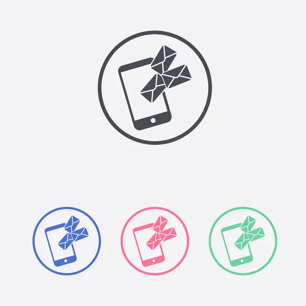 Smartphone Mail Sms Pictogram Mobiel Postbord Simbol — Stockvector