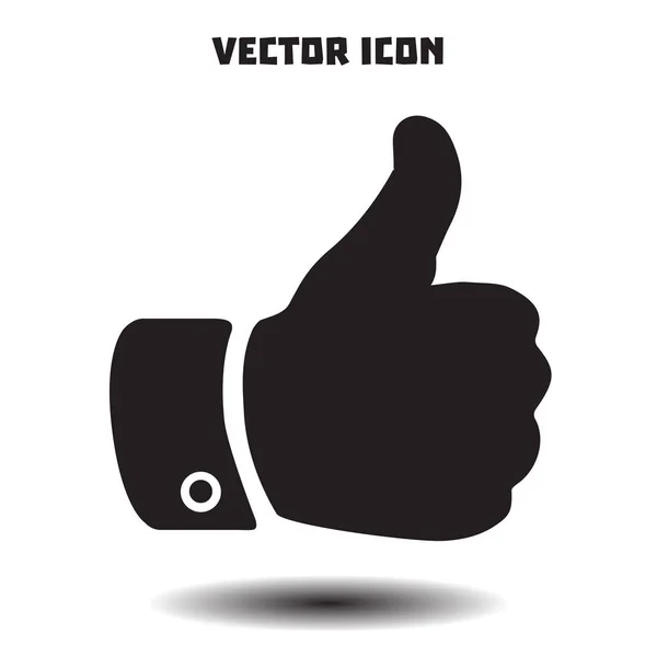 Som Ikon Hand Finger Upp Skylt Tummen Upp Symbolen Platt — Stock vektor