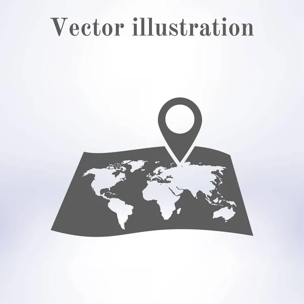 Mappa Con Icona Spillo Simbolo Navigazione Mappa — Vettoriale Stock