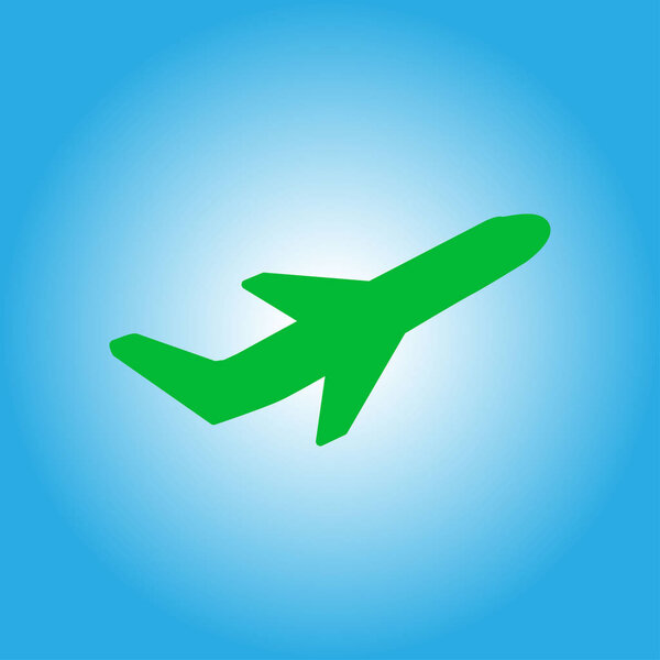 Airplane flight tickets air fly travel takeoff silhouette element. Plane symbol. Travel icon. Flat design. EPS 10.