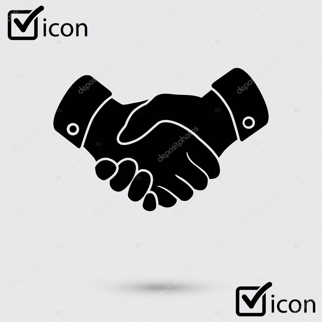 Handshake sign icon. Successful business symbol. Flat design style.