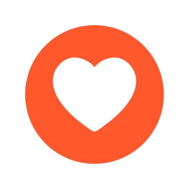 Sevgililer günü, düz kalp simgesi, vektör çizim 