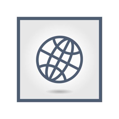 Küre simgesi. Düz tasarım.