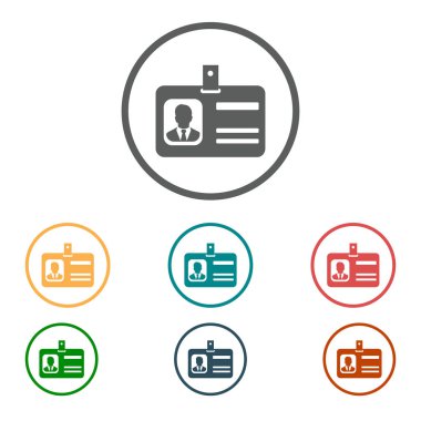 Kimlik kartı simgesi. Düz tasarım stili. EPS 10.