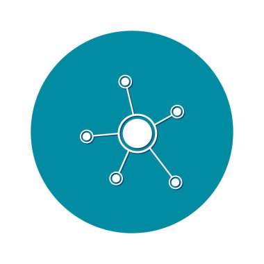 Sosyal ağ tek simge. Küresel teknoloji veya sosyal ağ.