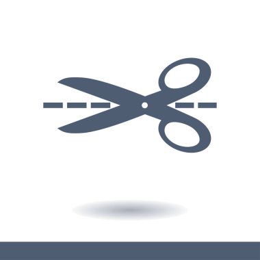 Makas ile kesme hatları simgesi.