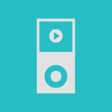 taşınabilir kitle iletişim araçları oyuncu simgesi. düz tasarım stili. vektör eps 10.